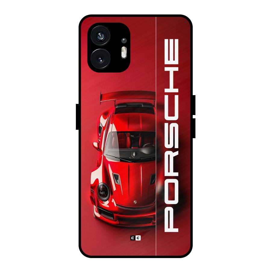 Red Porsche Metal Back Case for Nothing Phone 2