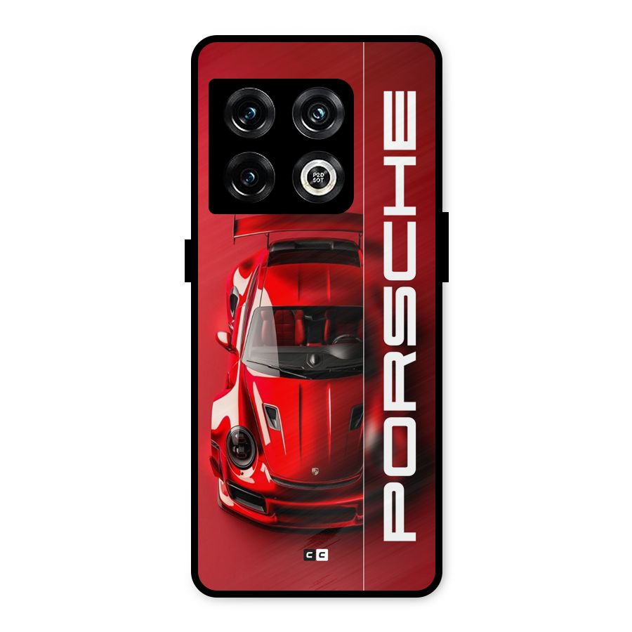 Red Porsche Metal Back Case for OnePlus 10 Pro 5G