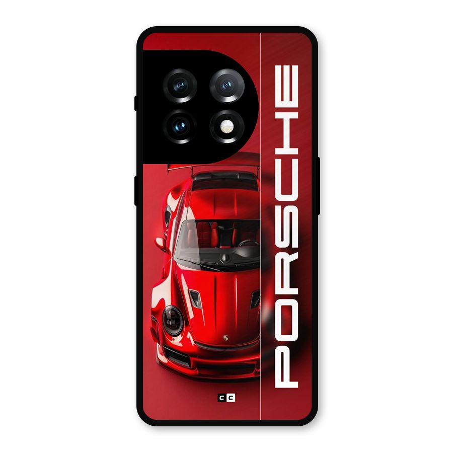 Red Porsche Metal Back Case for OnePlus 11
