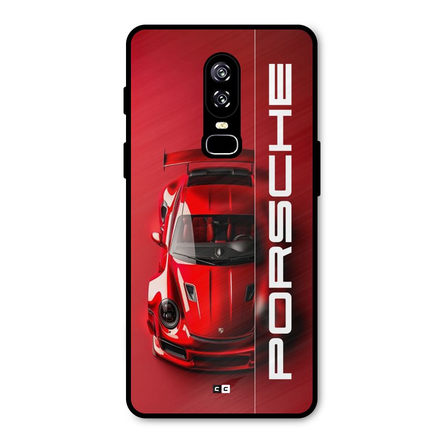 Red Porsche Metal Back Case for OnePlus 6