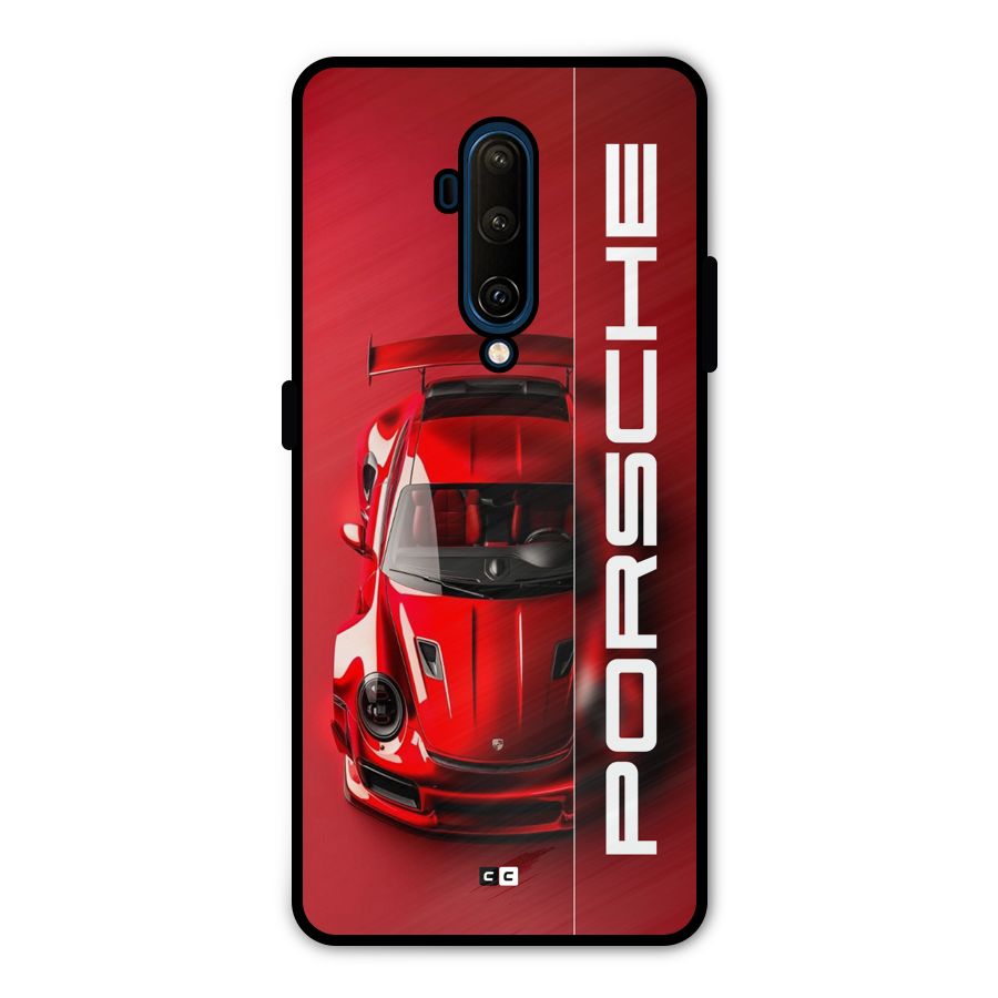 Red Porsche Metal Back Case for OnePlus 7T Pro