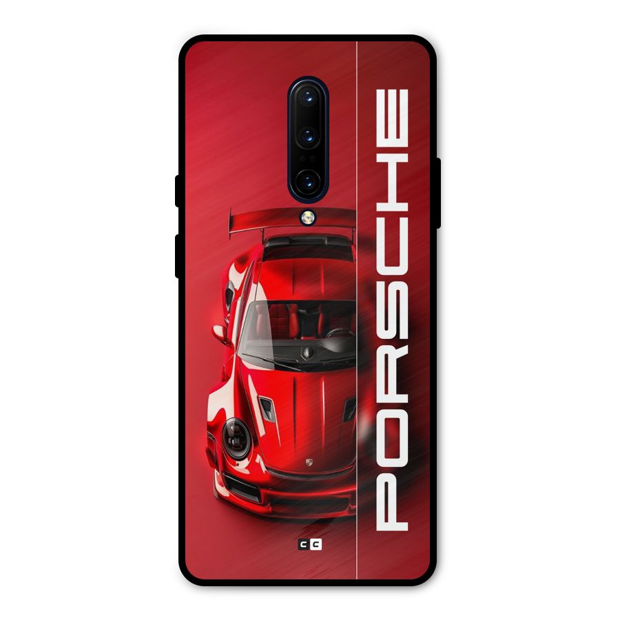 Red Porsche Metal Back Case for OnePlus 7 Pro