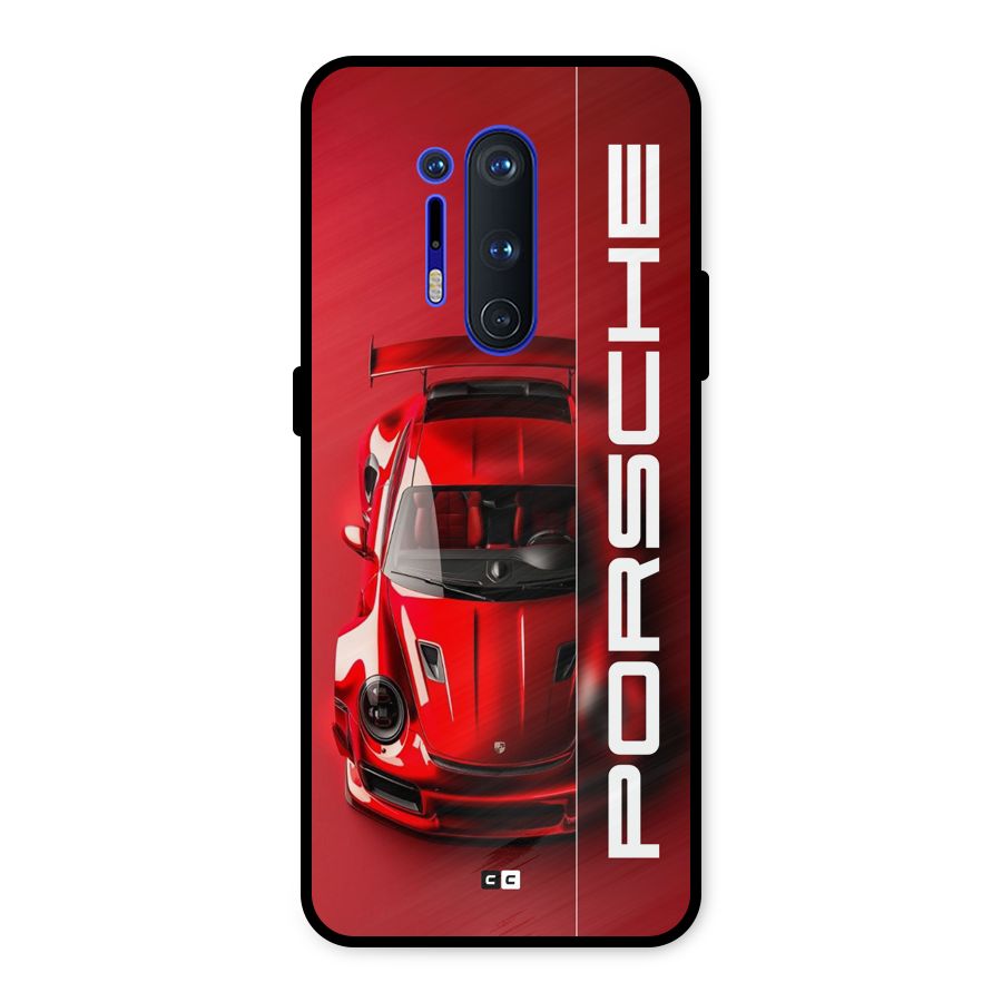 Red Porsche Metal Back Case for OnePlus 8 Pro