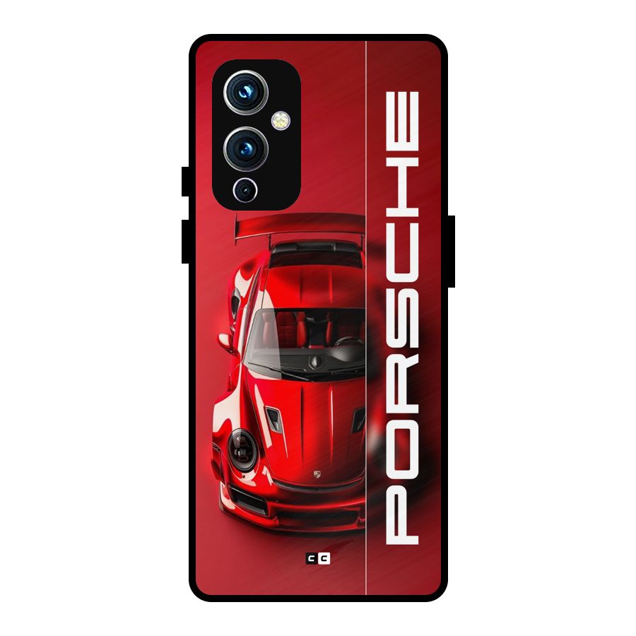 Red Porsche Metal Back Case for OnePlus 9