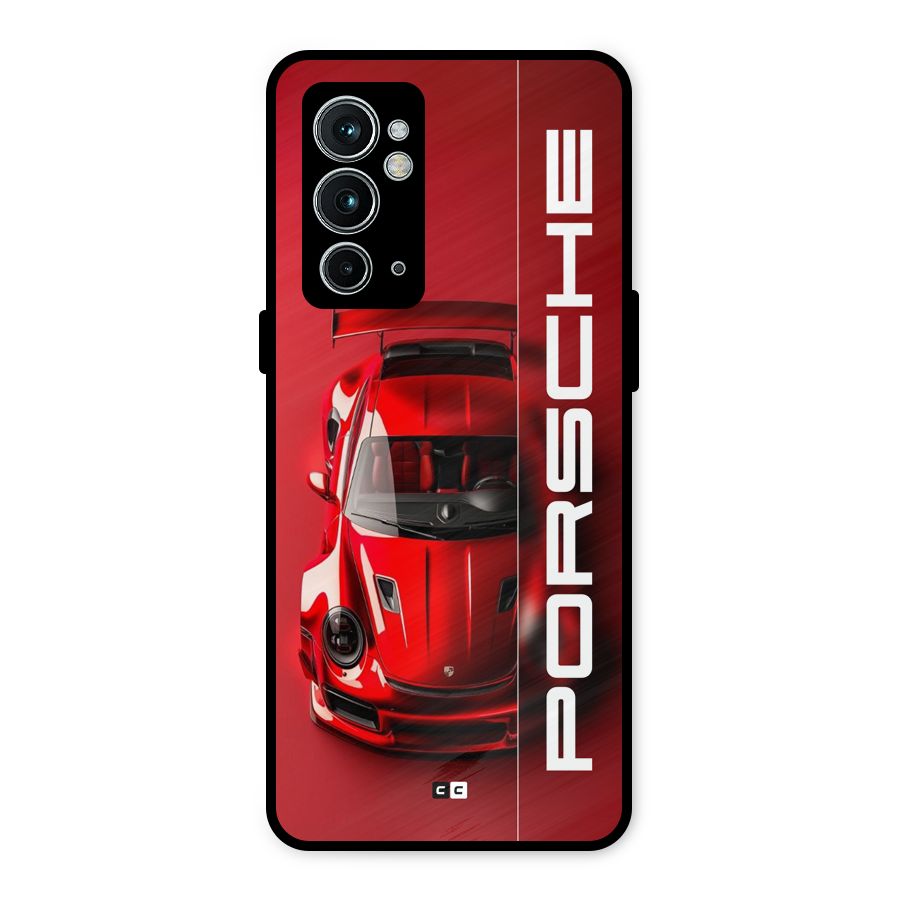 Red Porsche Metal Back Case for OnePlus 9RT 5G