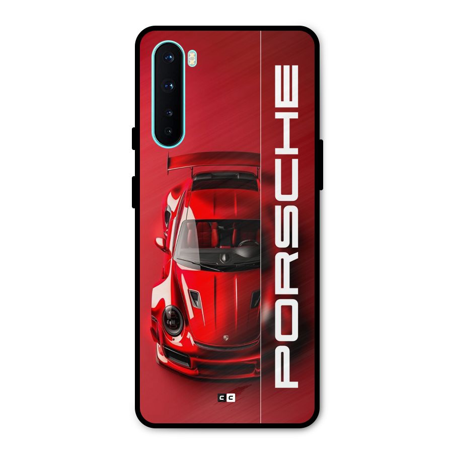 Red Porsche Metal Back Case for OnePlus Nord