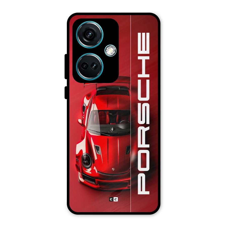 Red Porsche Metal Back Case for OnePlus Nord CE 3 5G