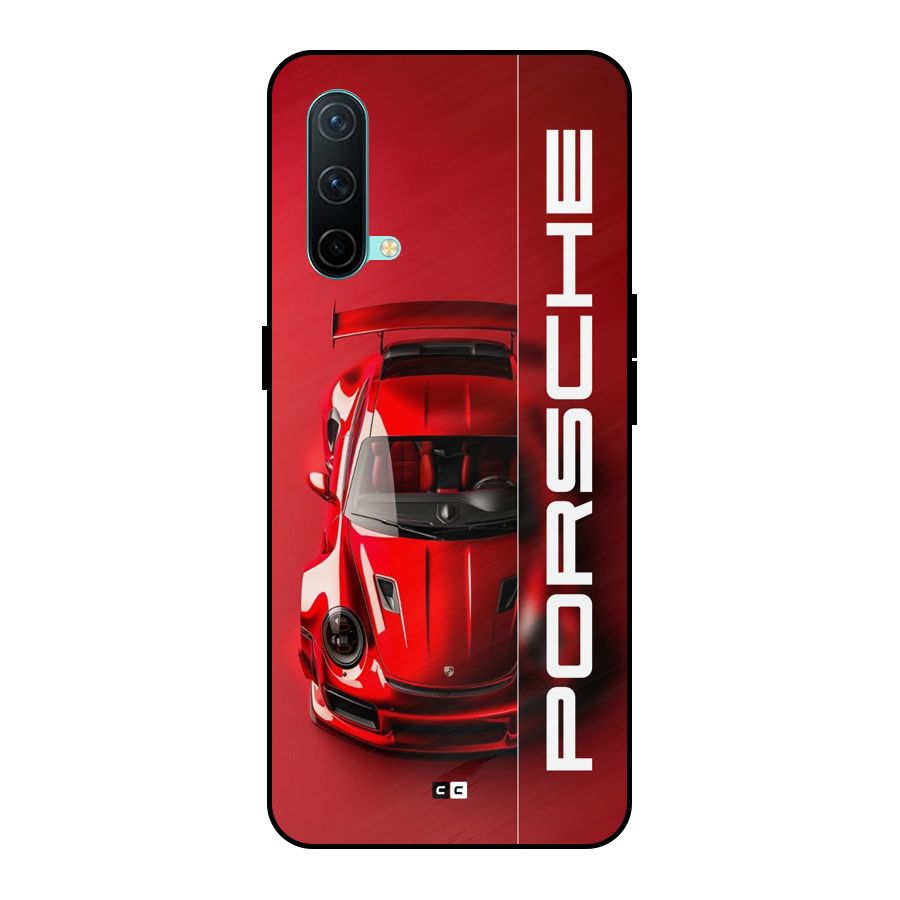 Red Porsche Metal Back Case for OnePlus Nord CE 5G