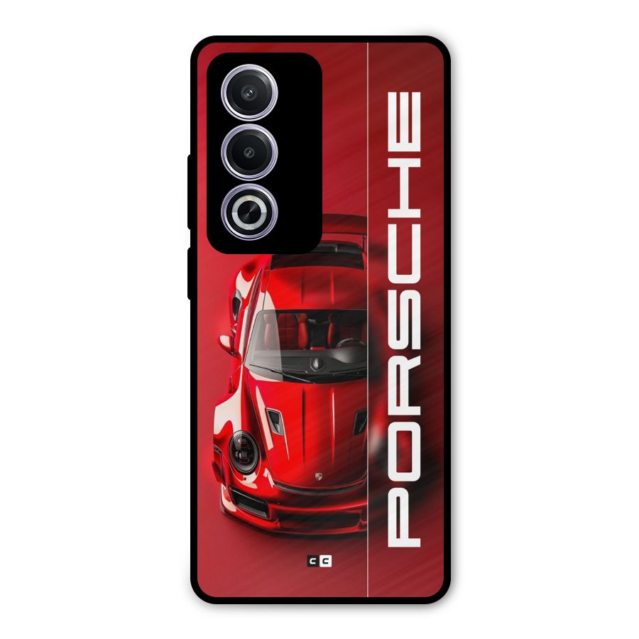 Red Porsche Metal Back Case for Oppo A3 Pro