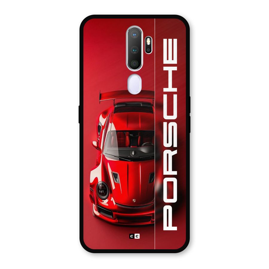 Red Porsche Metal Back Case for Oppo A5 (2020)