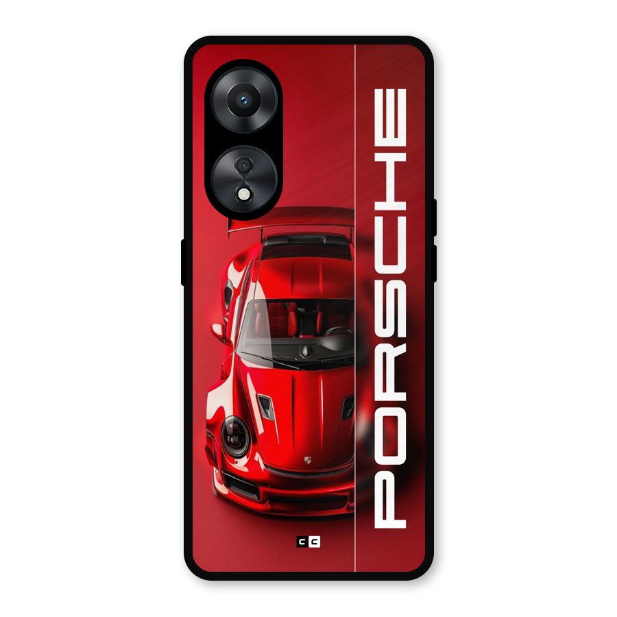 Red Porsche Metal Back Case for Oppo A78