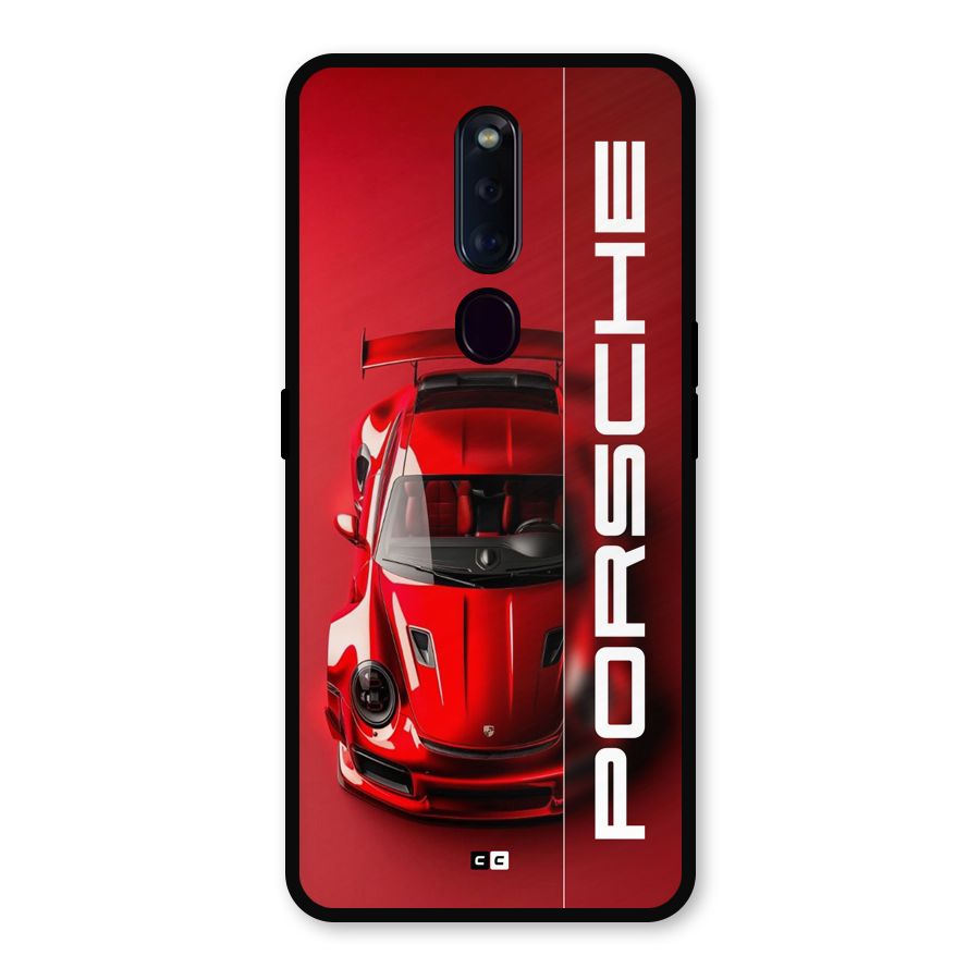 Red Porsche Metal Back Case for Oppo F11 Pro