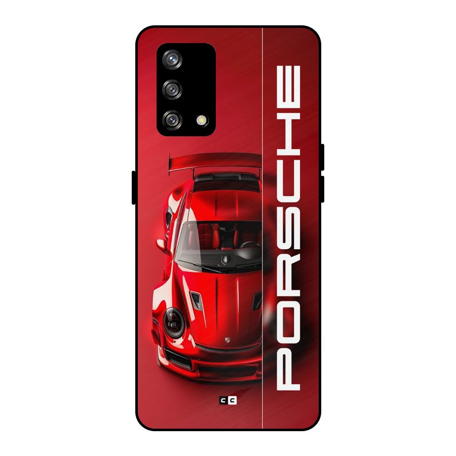 Red Porsche Metal Back Case for Oppo F19