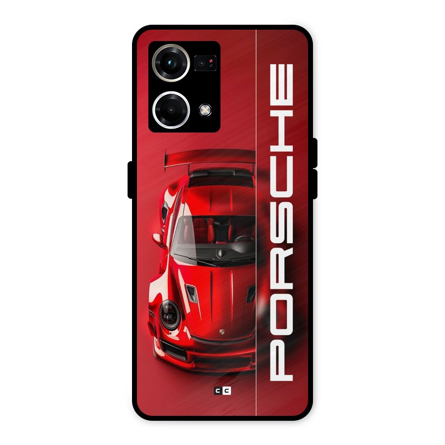 Red Porsche Metal Back Case for Oppo F21s Pro 4G