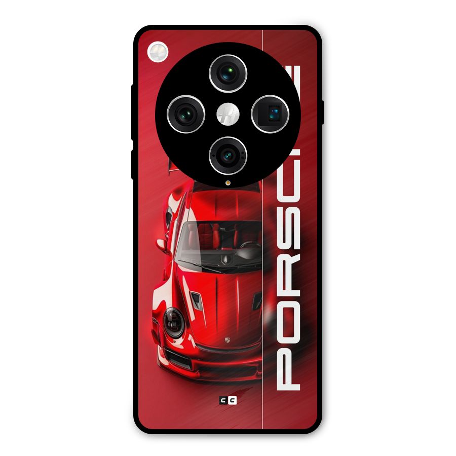 Red Porsche Metal Back Case for Oppo Find X8 Pro