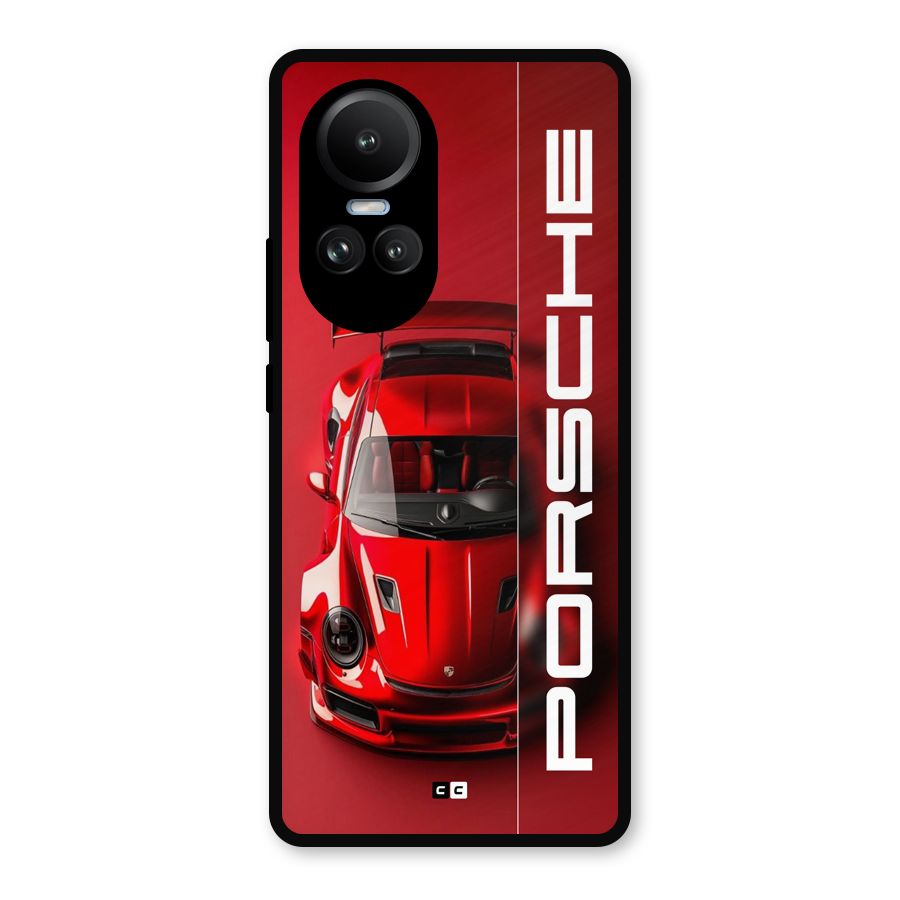 Red Porsche Metal Back Case for Oppo Reno10