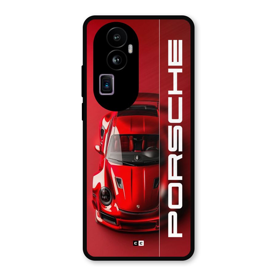 Red Porsche Metal Back Case for Oppo Reno10 Pro Plus