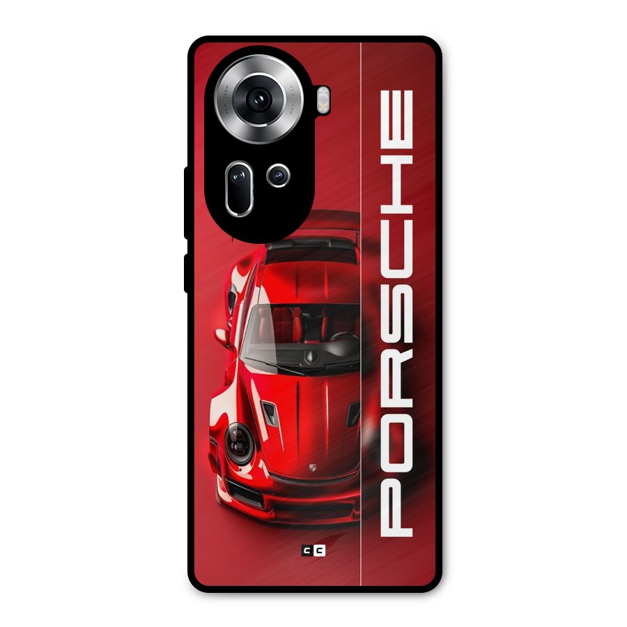 Red Porsche Metal Back Case for Oppo Reno11 5G