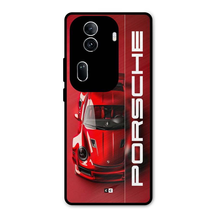 Red Porsche Metal Back Case for Oppo Reno11 Pro 5G