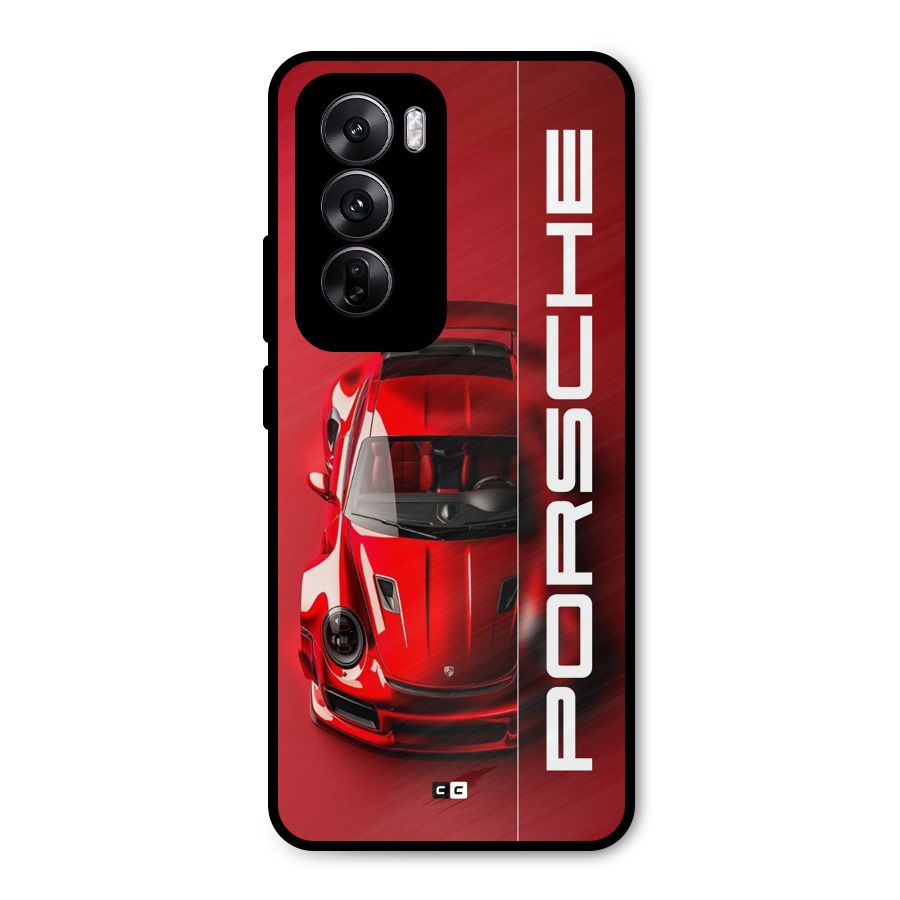 Red Porsche Metal Back Case for Oppo Reno12