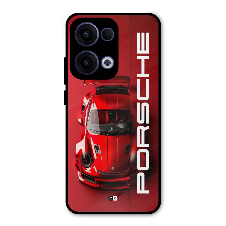 Red Porsche Metal Back Case for Oppo Reno13