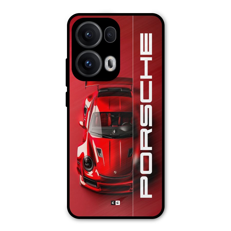 Red Porsche Metal Back Case for Oppo Reno13 Pro