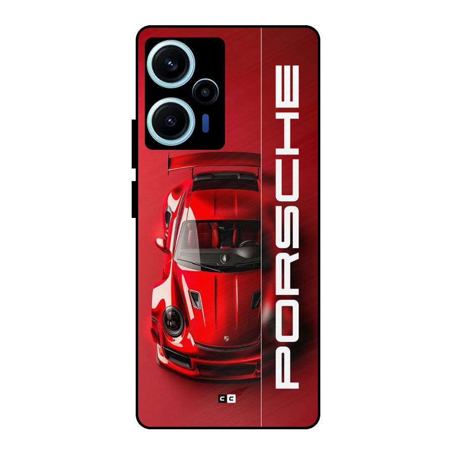 Red Porsche Metal Back Case for Poco F5