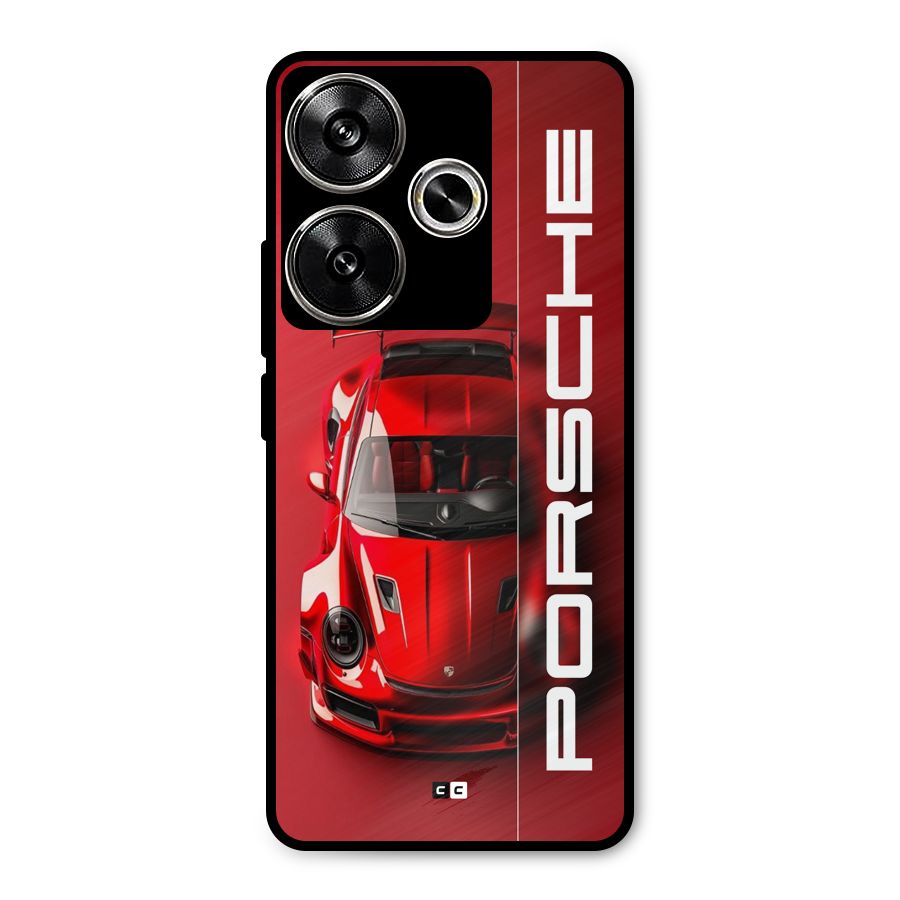 Red Porsche Metal Back Case for Poco F6