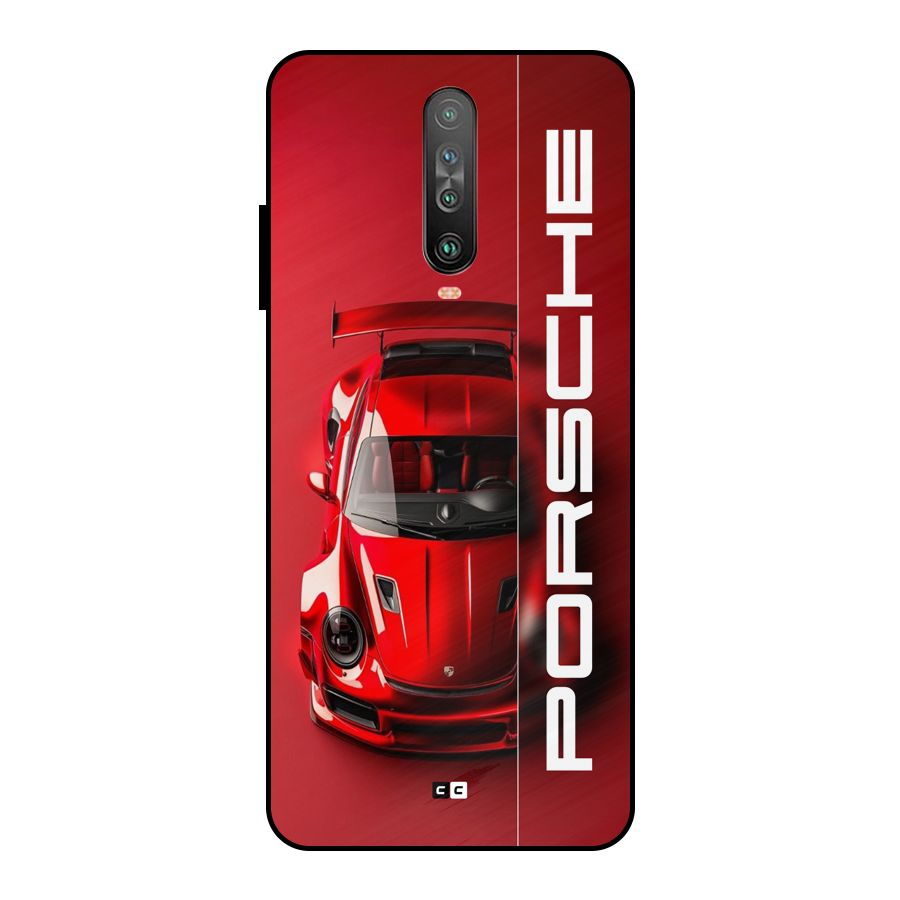 Red Porsche Metal Back Case for Poco X2