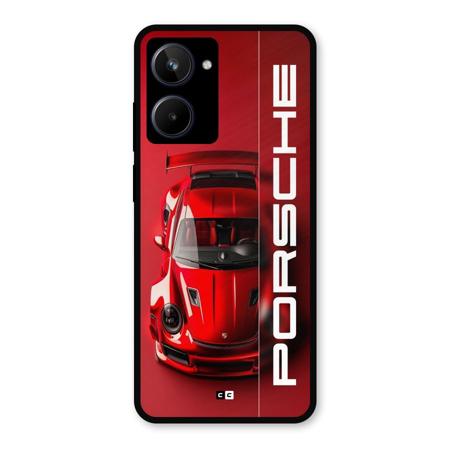 Red Porsche Metal Back Case for Realme 10
