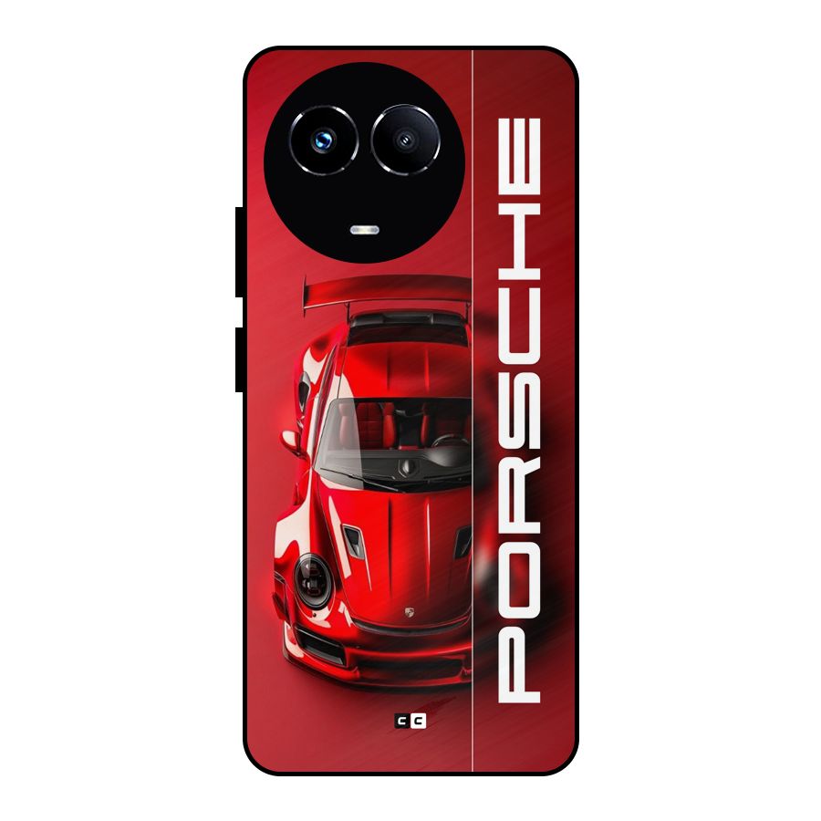 Red Porsche Metal Back Case for Realme 11X