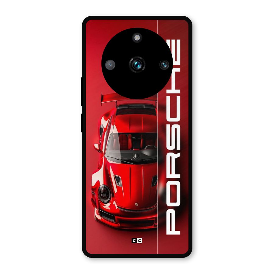 Red Porsche Metal Back Case for Realme 11 Pro Plus