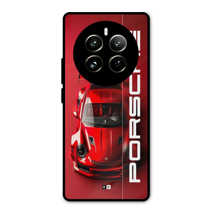 Red Porsche Metal Back Case for Realme 12 Pro