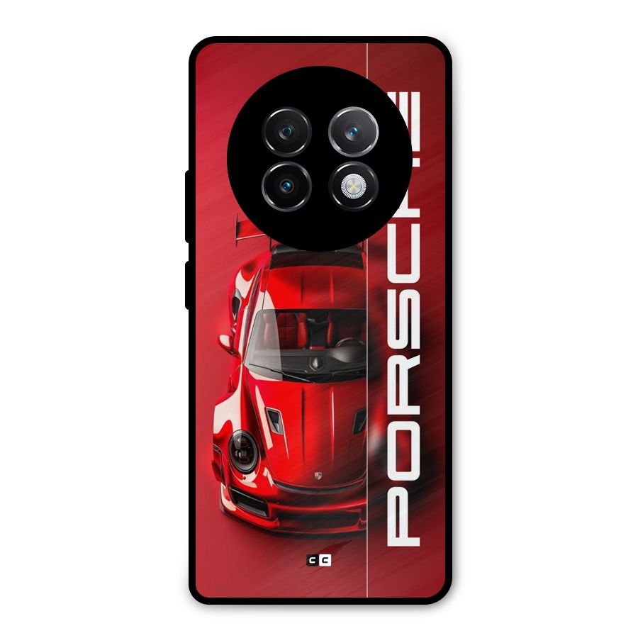 Red Porsche Metal Back Case for Realme 13 Plus