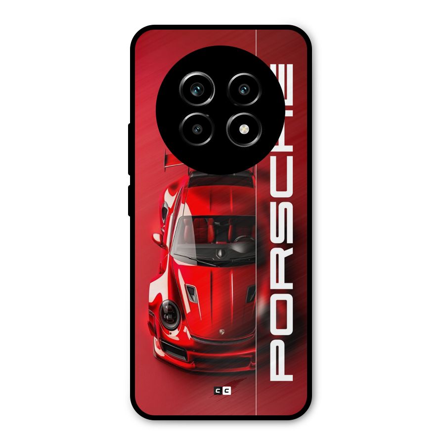 Red Porsche Metal Back Case for Realme 13 Pro