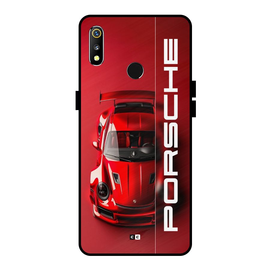 Red Porsche Metal Back Case for Realme 3i