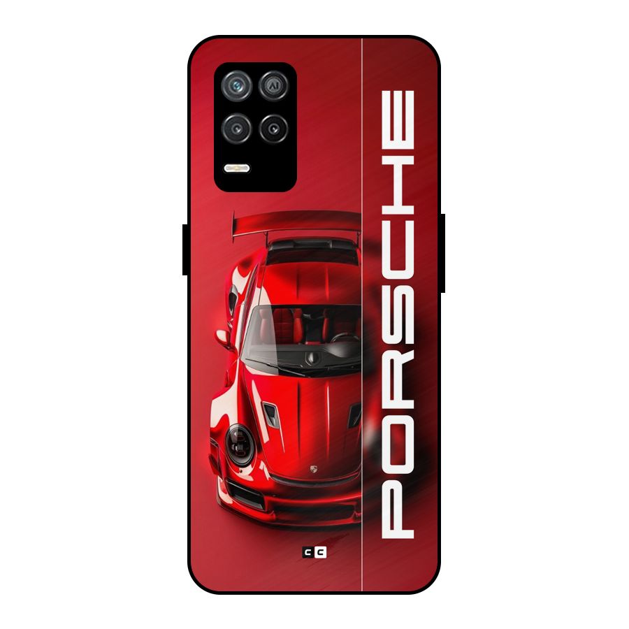 Red Porsche Metal Back Case for Realme 8 5G