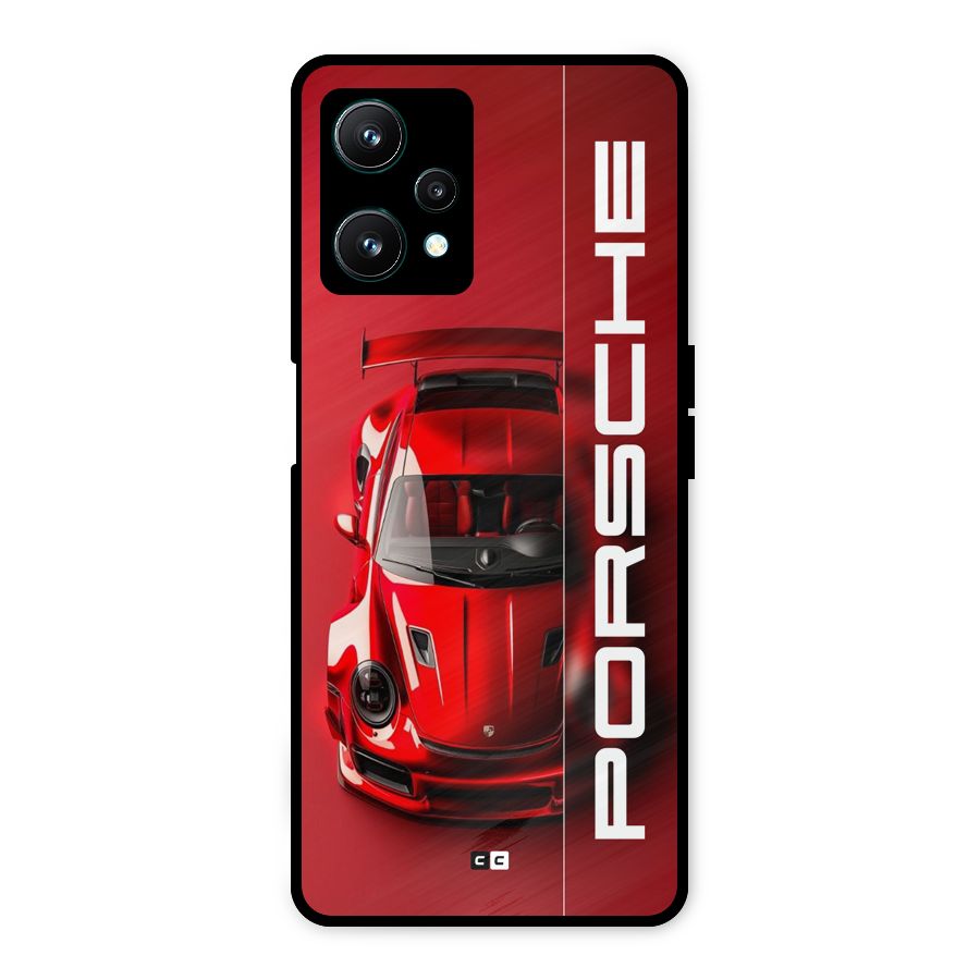 Red Porsche Metal Back Case for Realme 9 Pro 5G