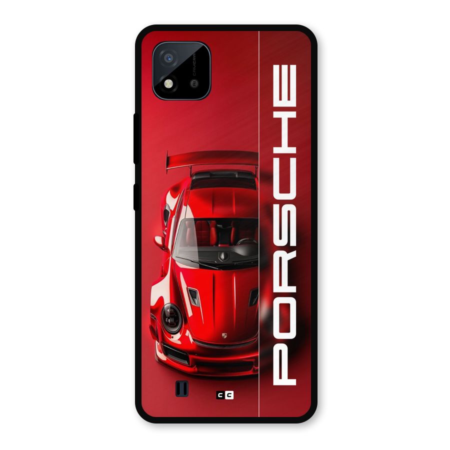 Red Porsche Metal Back Case for Realme C11 2021