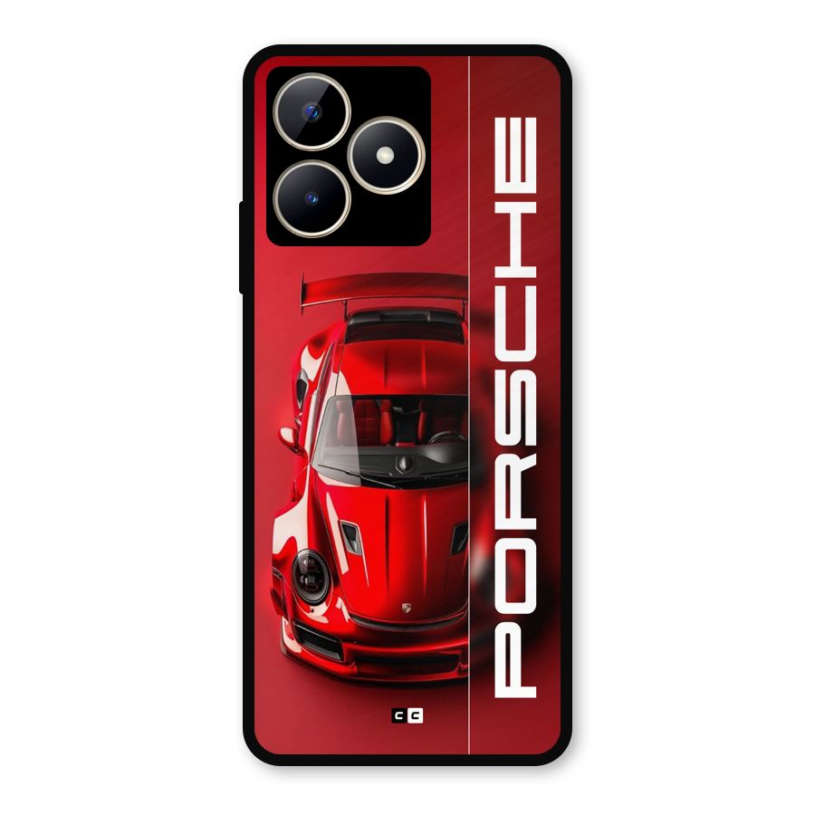 Red Porsche Metal Back Case for Realme C53