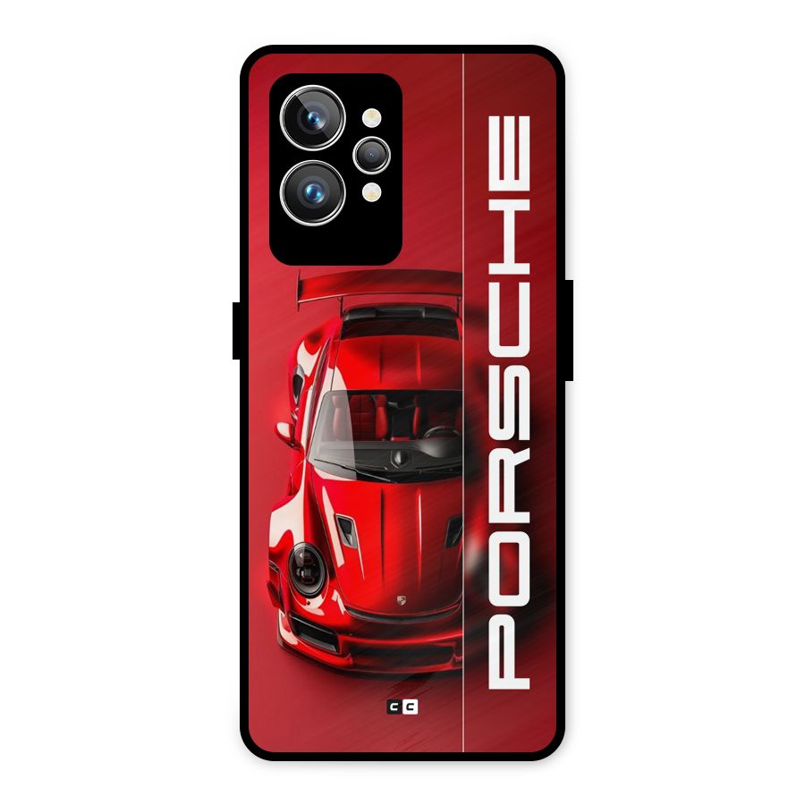 Red Porsche Metal Back Case for Realme GT2 Pro