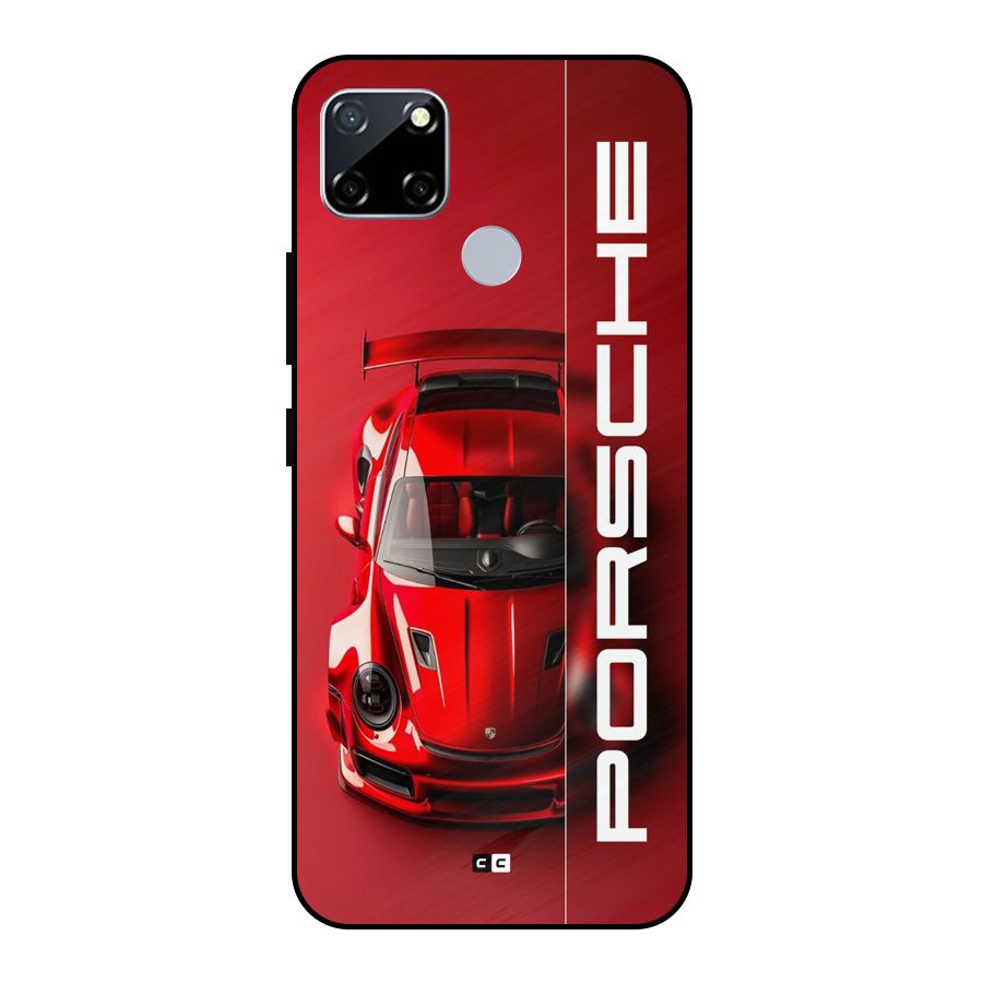 Red Porsche Metal Back Case for Realme Narzo 30A
