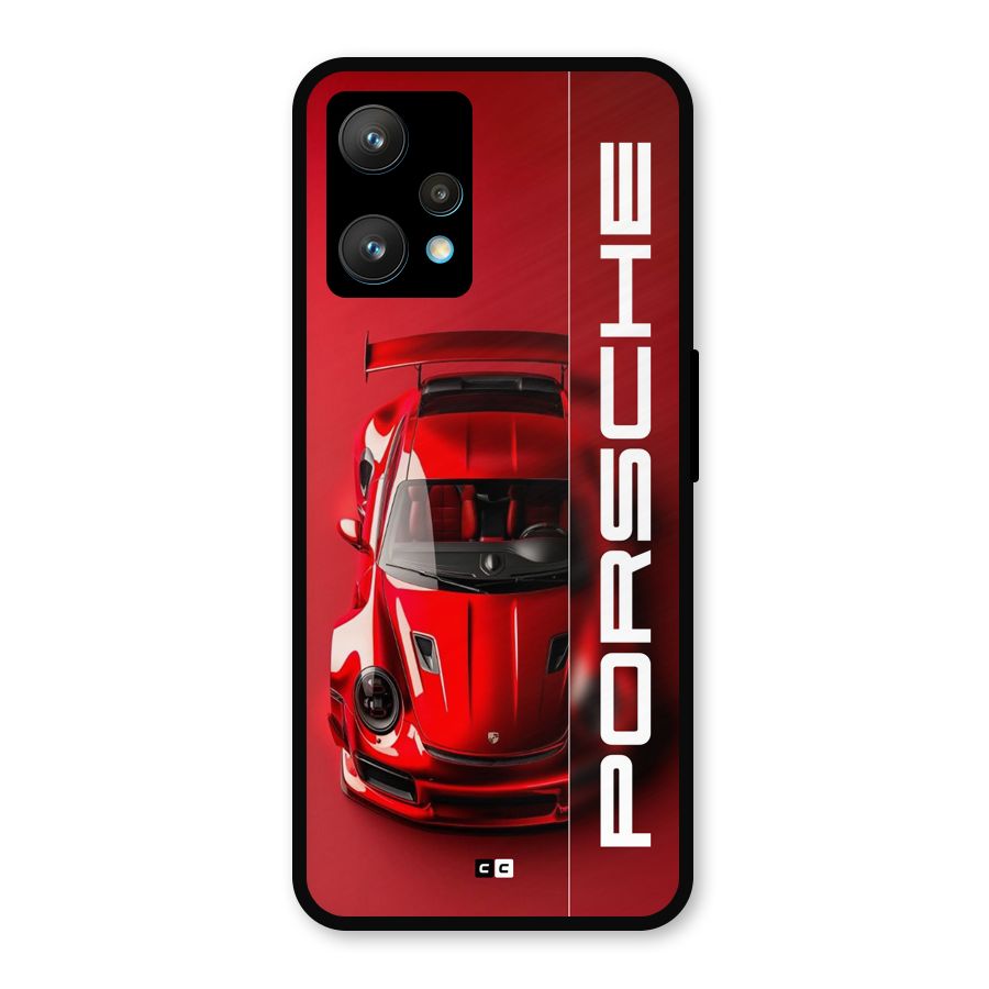 Red Porsche Metal Back Case for Realme Narzo 50 Pro