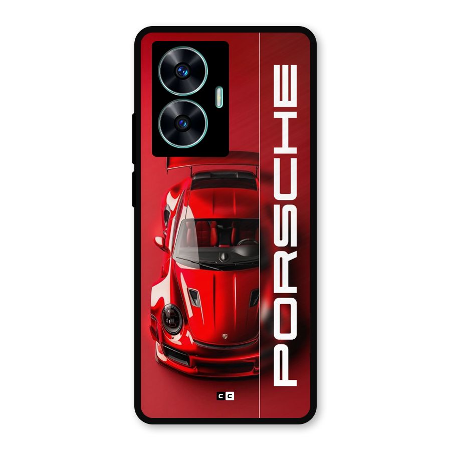 Red Porsche Metal Back Case for Realme Narzo N55