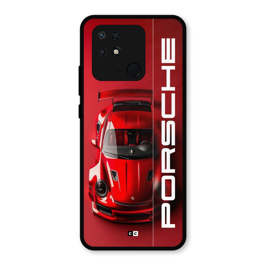 Red Porsche Metal Back Case for Redmi 10 Power