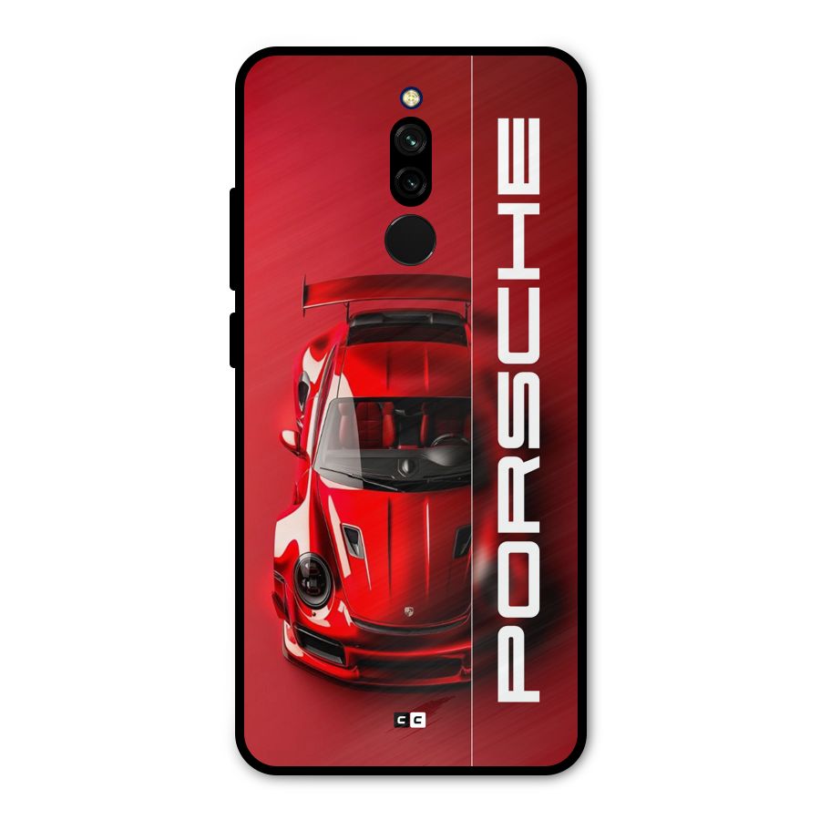 Red Porsche Metal Back Case for Redmi 8