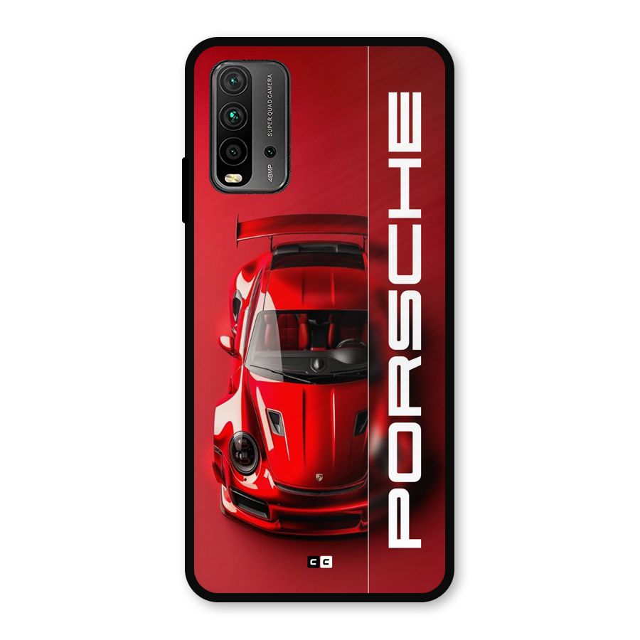 Red Porsche Metal Back Case for Redmi 9 Power
