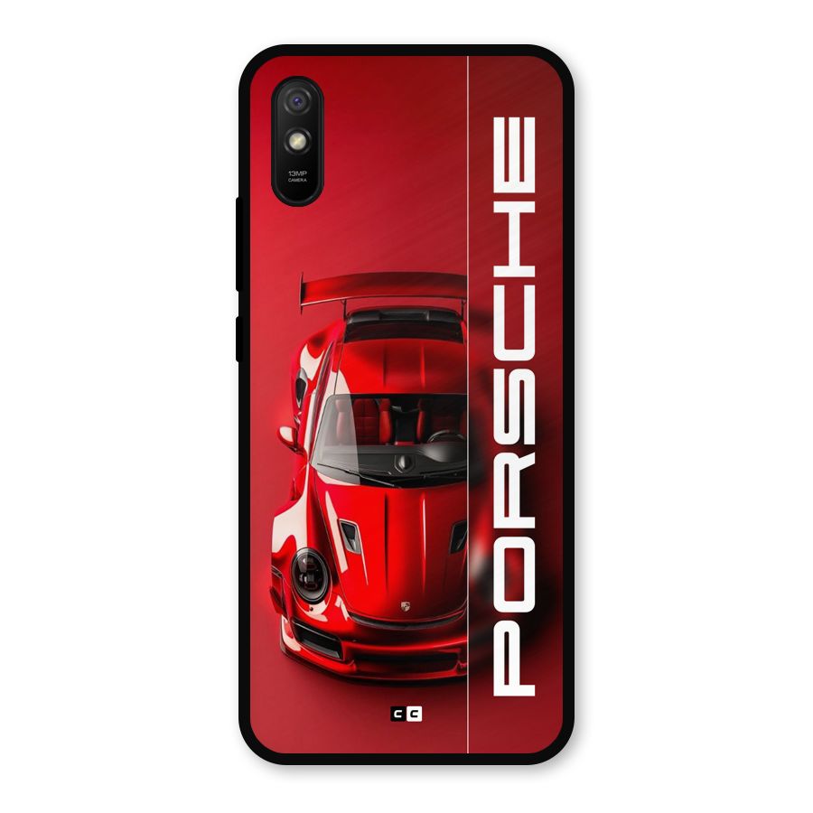 Red Porsche Metal Back Case for Redmi 9a