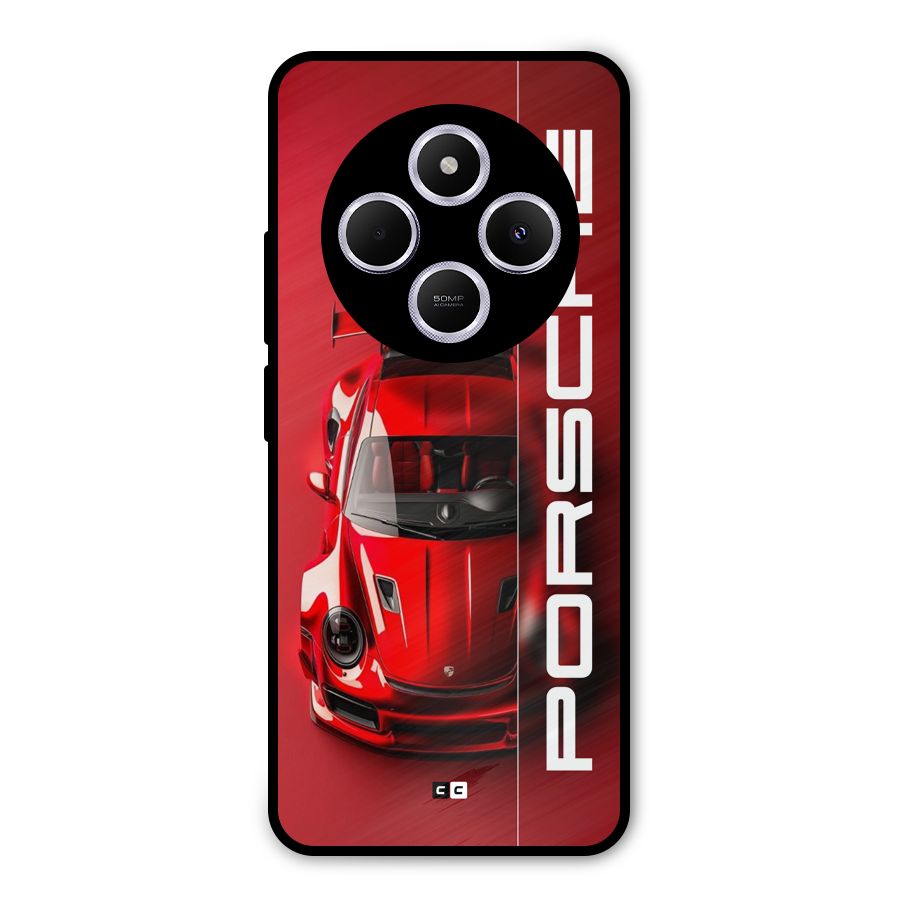 Red Porsche Metal Back Case for Redmi A4