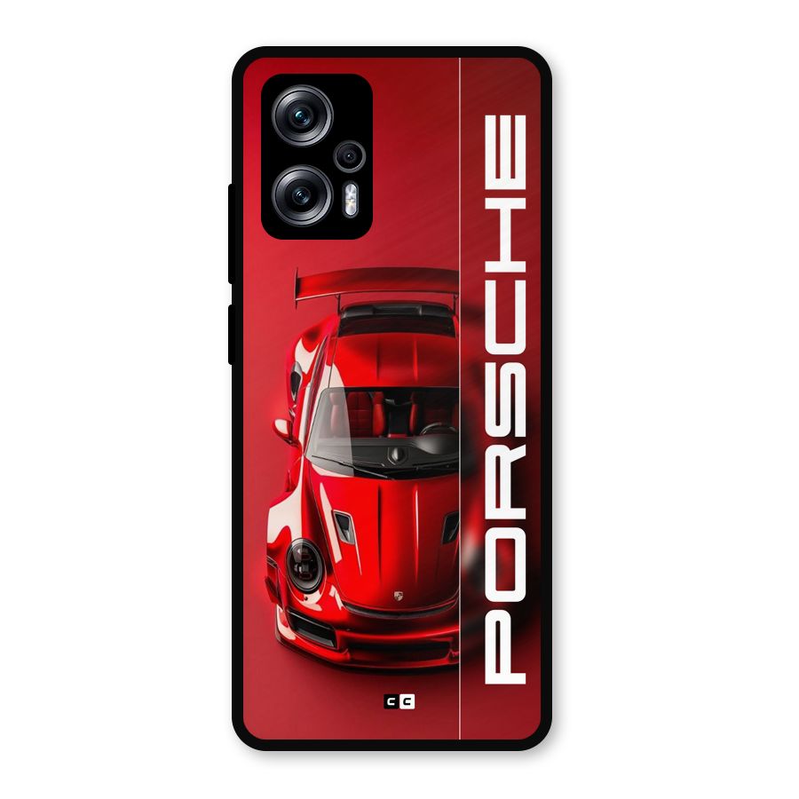 Red Porsche Metal Back Case for Redmi K50i